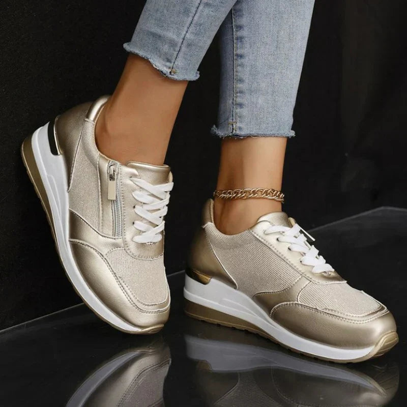 ZAMIRA - baskets orthopédiques à lacets et fermeture éclair latérale